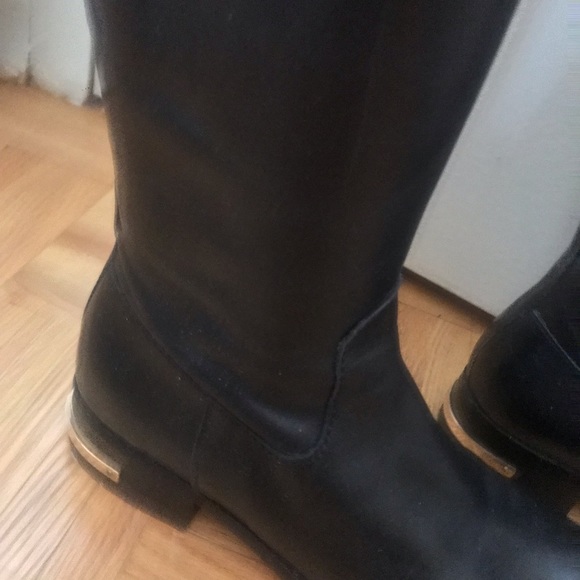 Michael Kors Hayley Black Brown Flat Riding Boots - Size 5 / 35 M - Picture 5 of 12